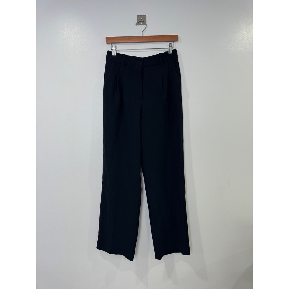 Aritzia Women Black The Effortless Pant High Waisted Wide Leg Trouser Size 4